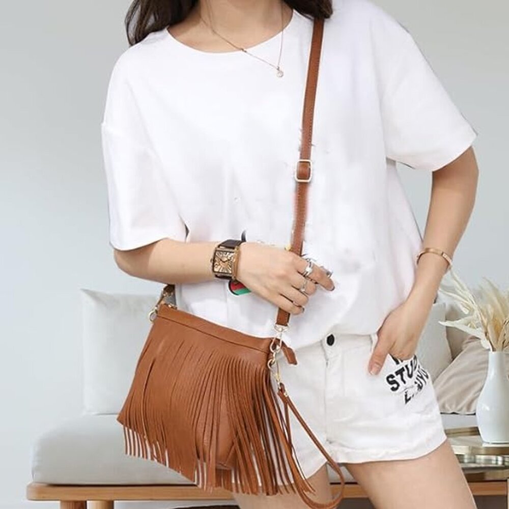 Vintage leather western boho purse